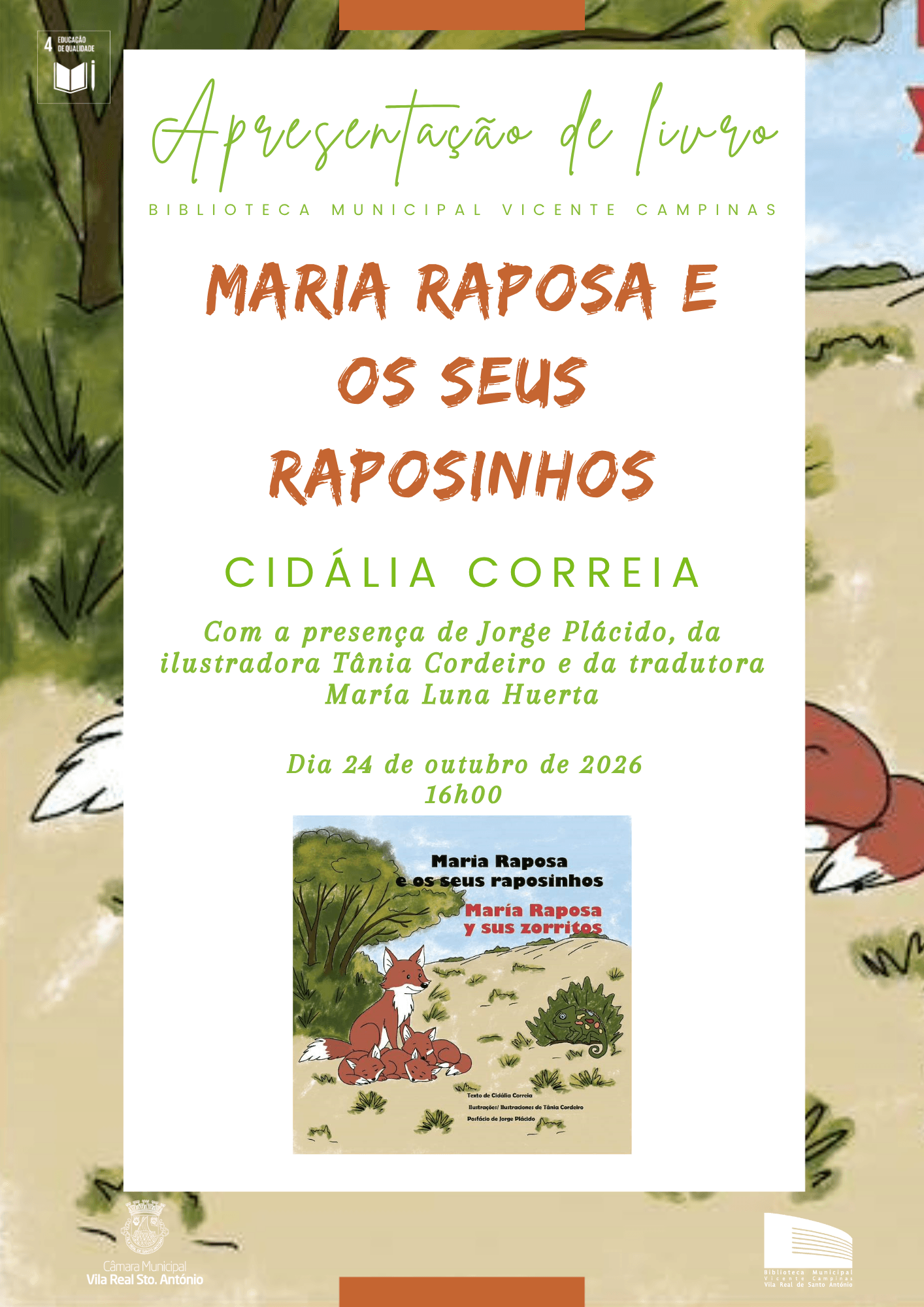 Maria Raposa e os seus raposinhos: children's book presentation, Vila Real de Santo António