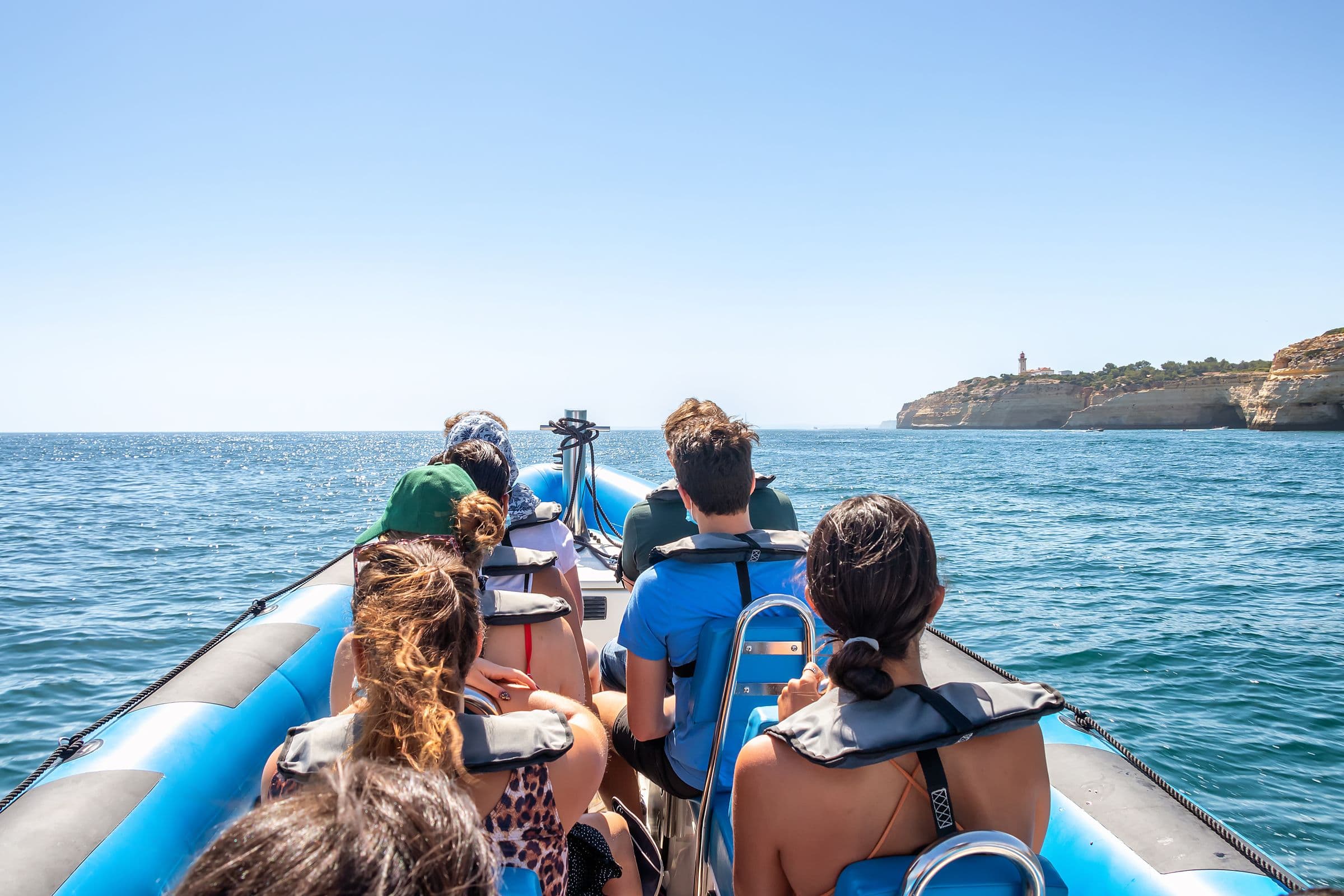 A boat tour along the Algarve coast
