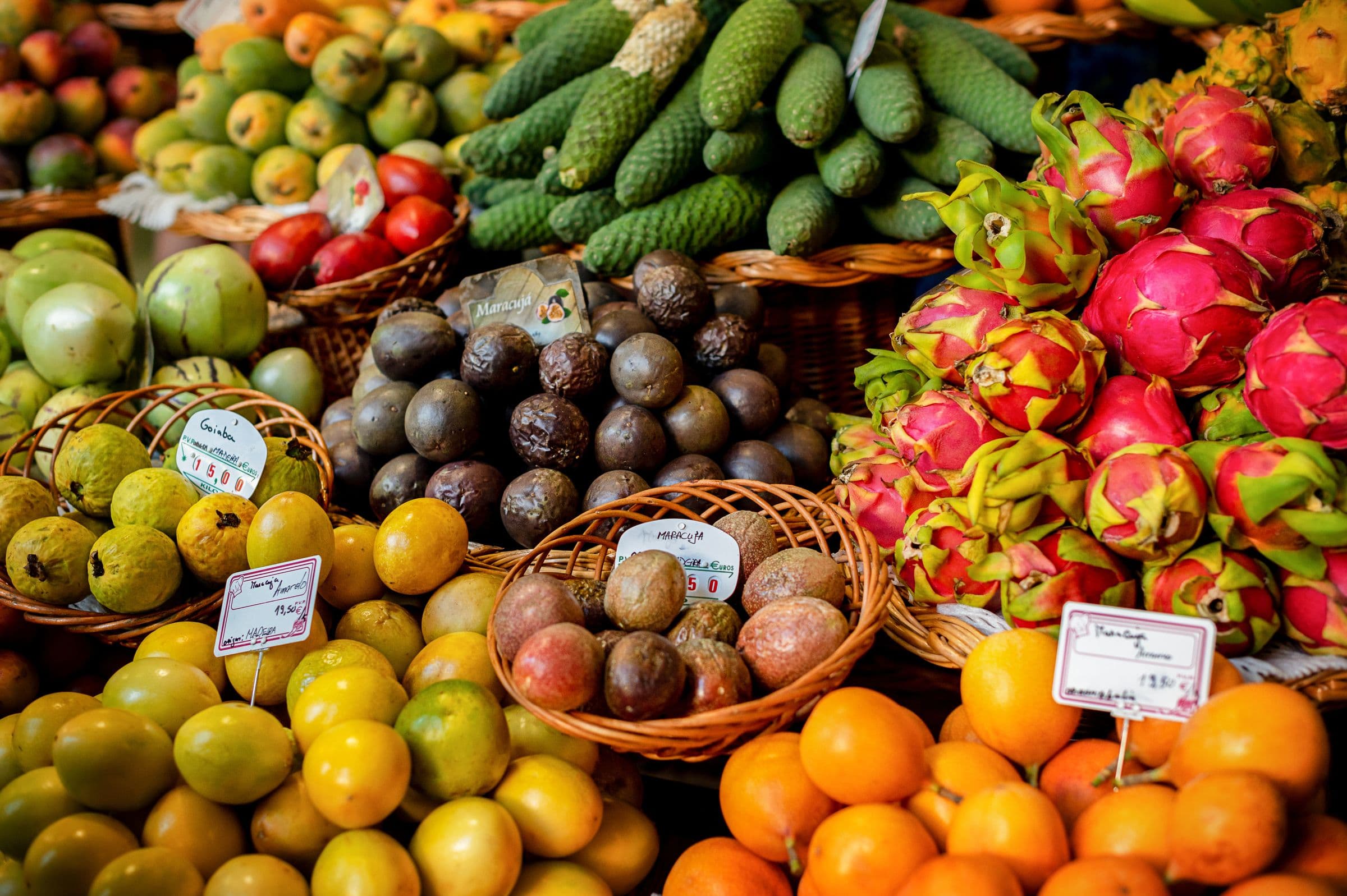 Fresh fruit on a Portuguese market stall