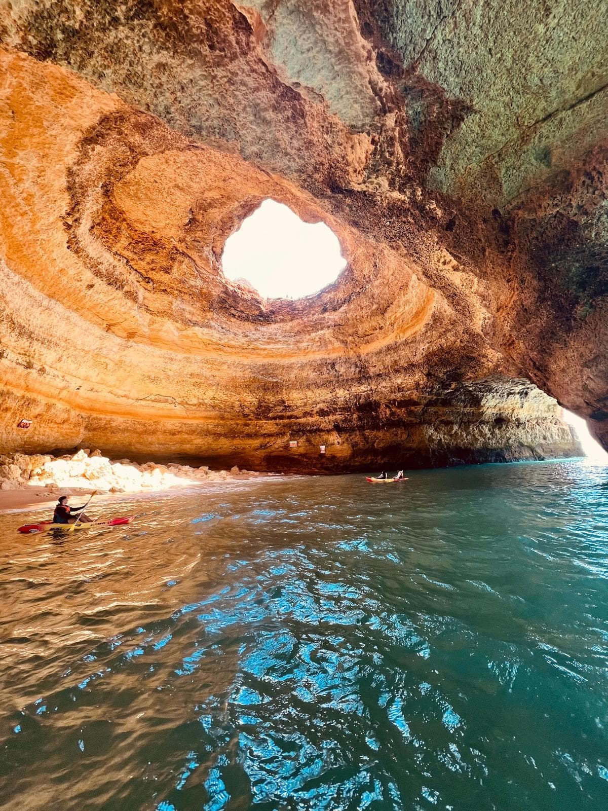 Kayaks inside the Benagil cave