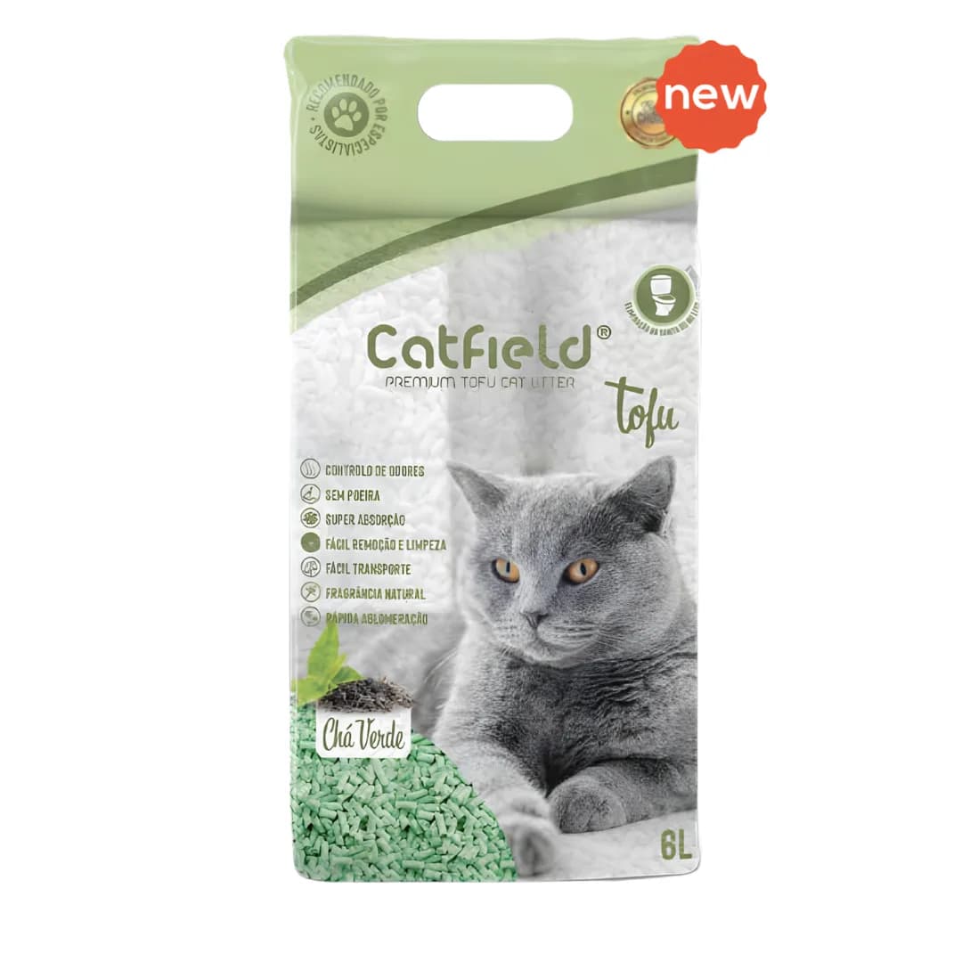 Catfield tofu cat litter, green tea, 6 L