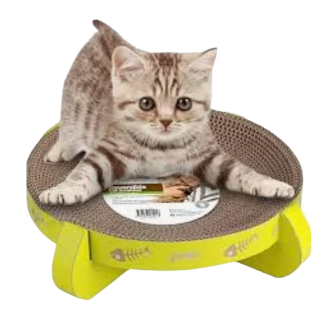 Reversible cardboard cat scratcher with catnip, 35 cm