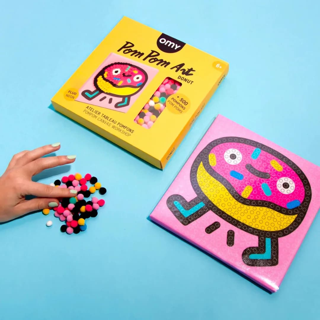 OMY pompom art, donut