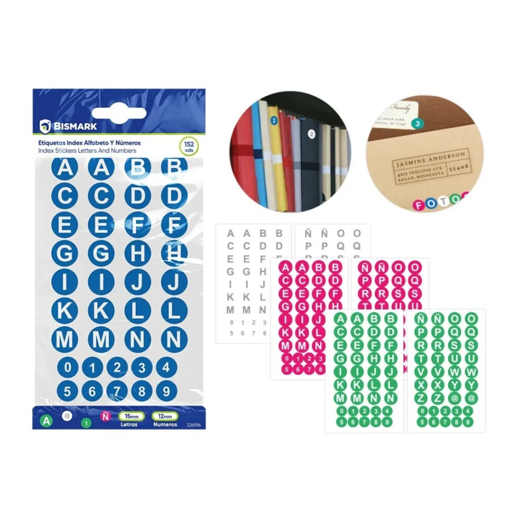 Alphabet and number stickers, 4 x 38