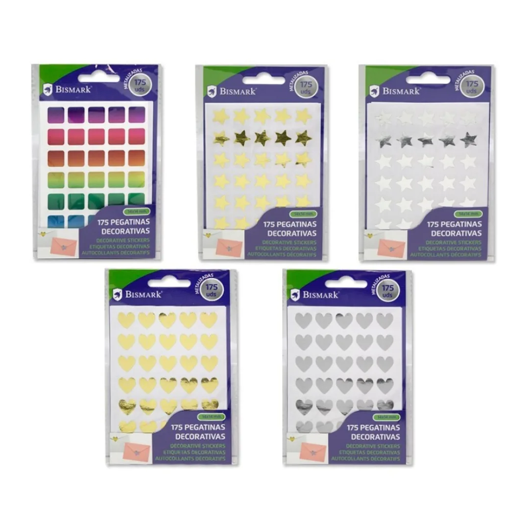 Metallic stickers, 1.4 cm, 5 sheets