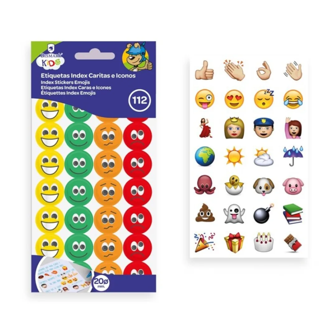 Smiley and icon stickers, 2 cm, 4 x 28