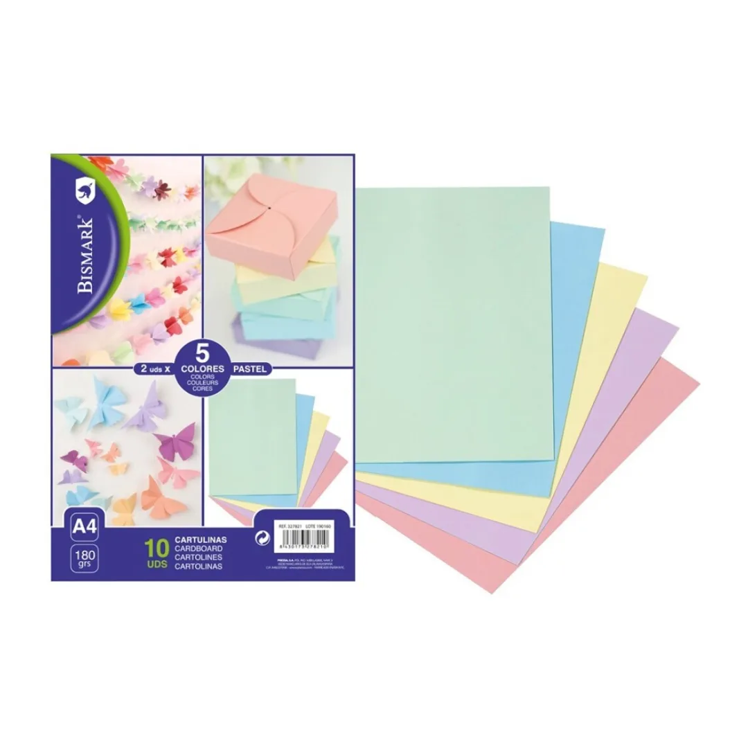 Bismark A4 pastel card pad, 10 sheets