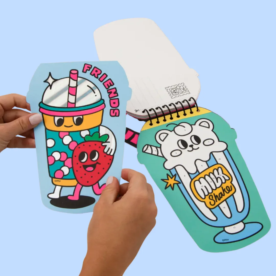 OMY notepad with stickers, Bubble Tea