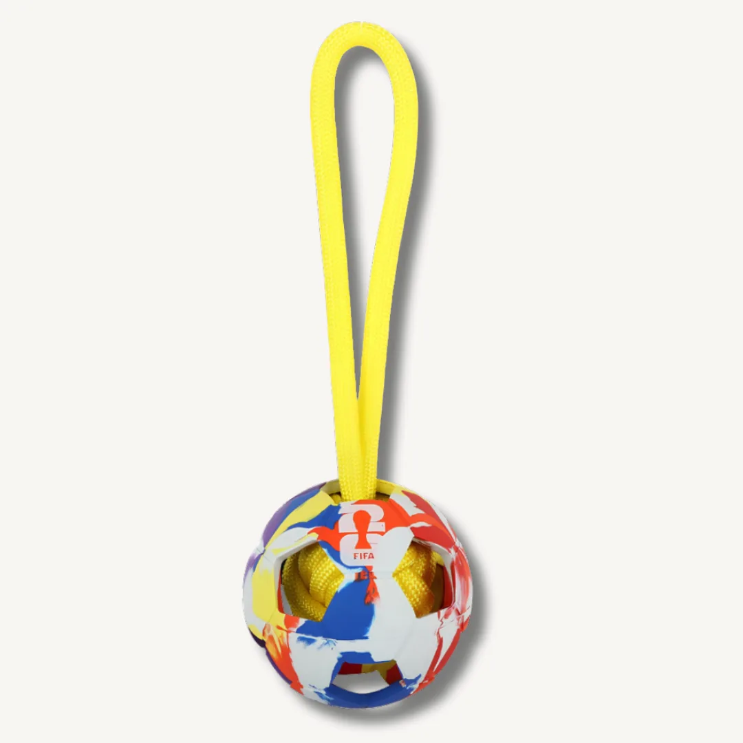 FIFA hollow ball with EZ Grip'n'Throw rope, 5.5 x 18 cm