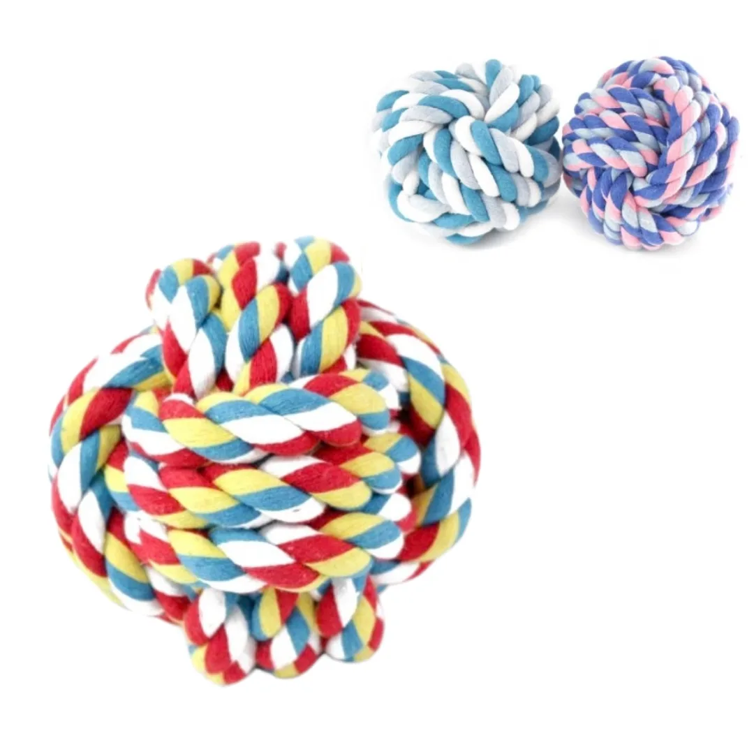 Dog toy, knotted rope, 9.5 cm