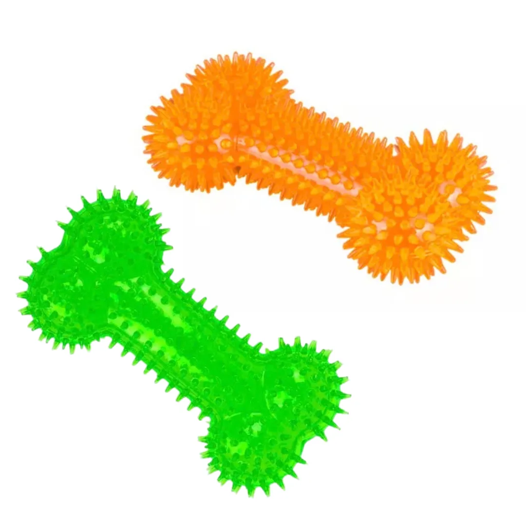 Dog toy, rubber bone with LED, 15 cm
