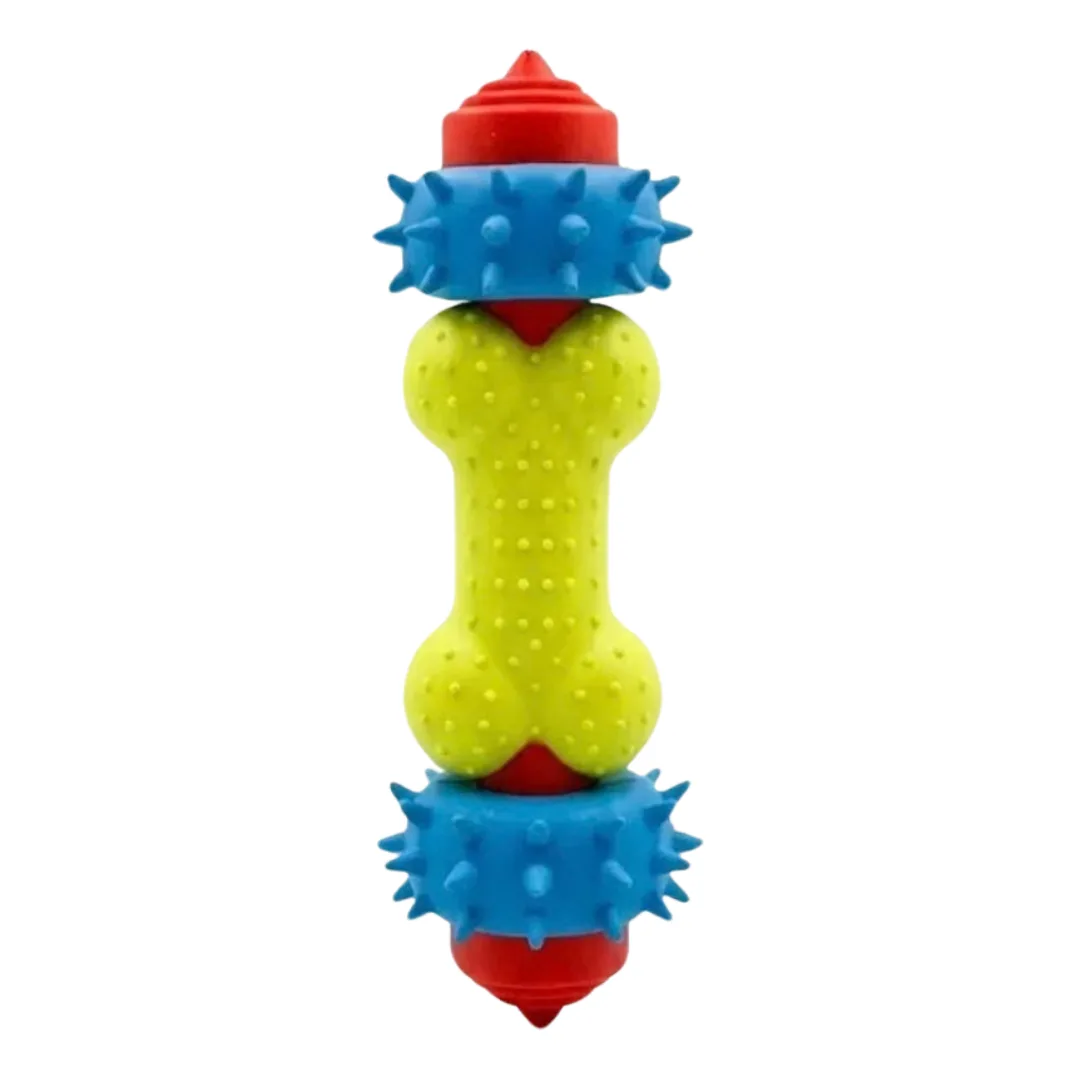 Dog toy, rubber and vinyl bone, 18 cm