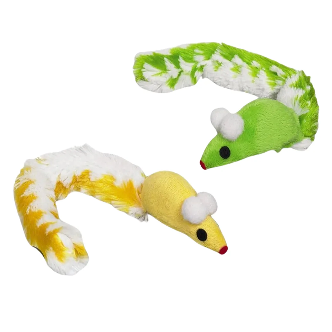 Cat toy, long-tailed mouse, 22 x 2.5 cm, pack of 2