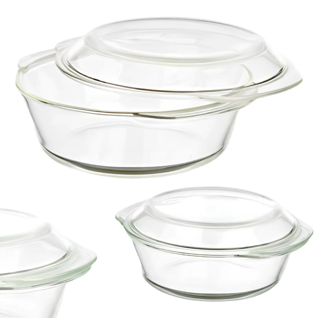 Borosilicate glass casserole, 2000 ml