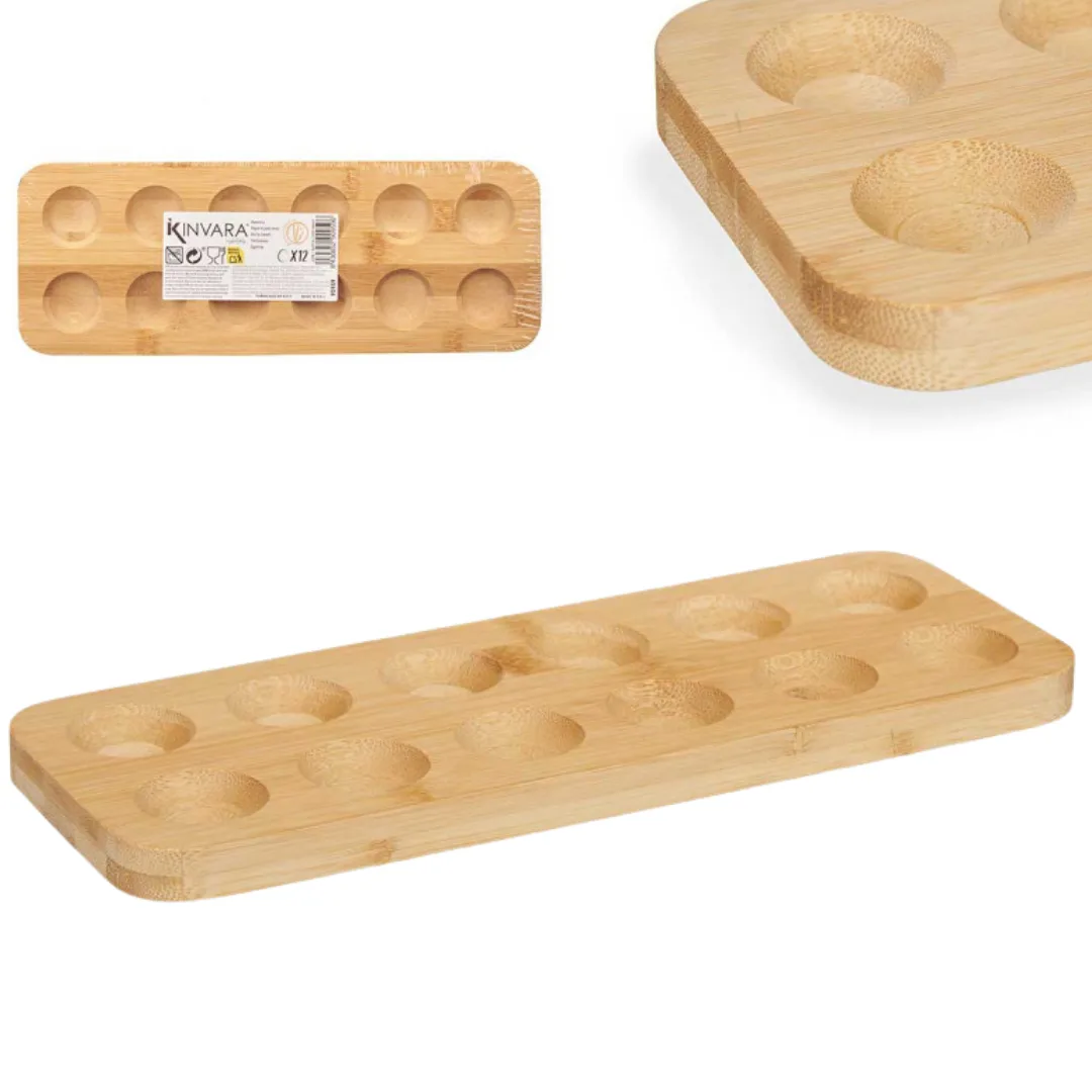 Bamboo egg box for 12 eggs, 40 cm