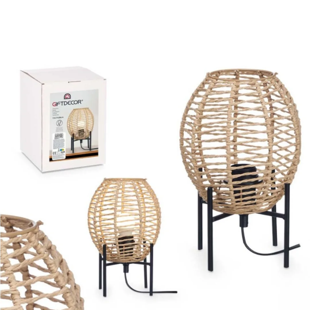 Oval table lamp, rope