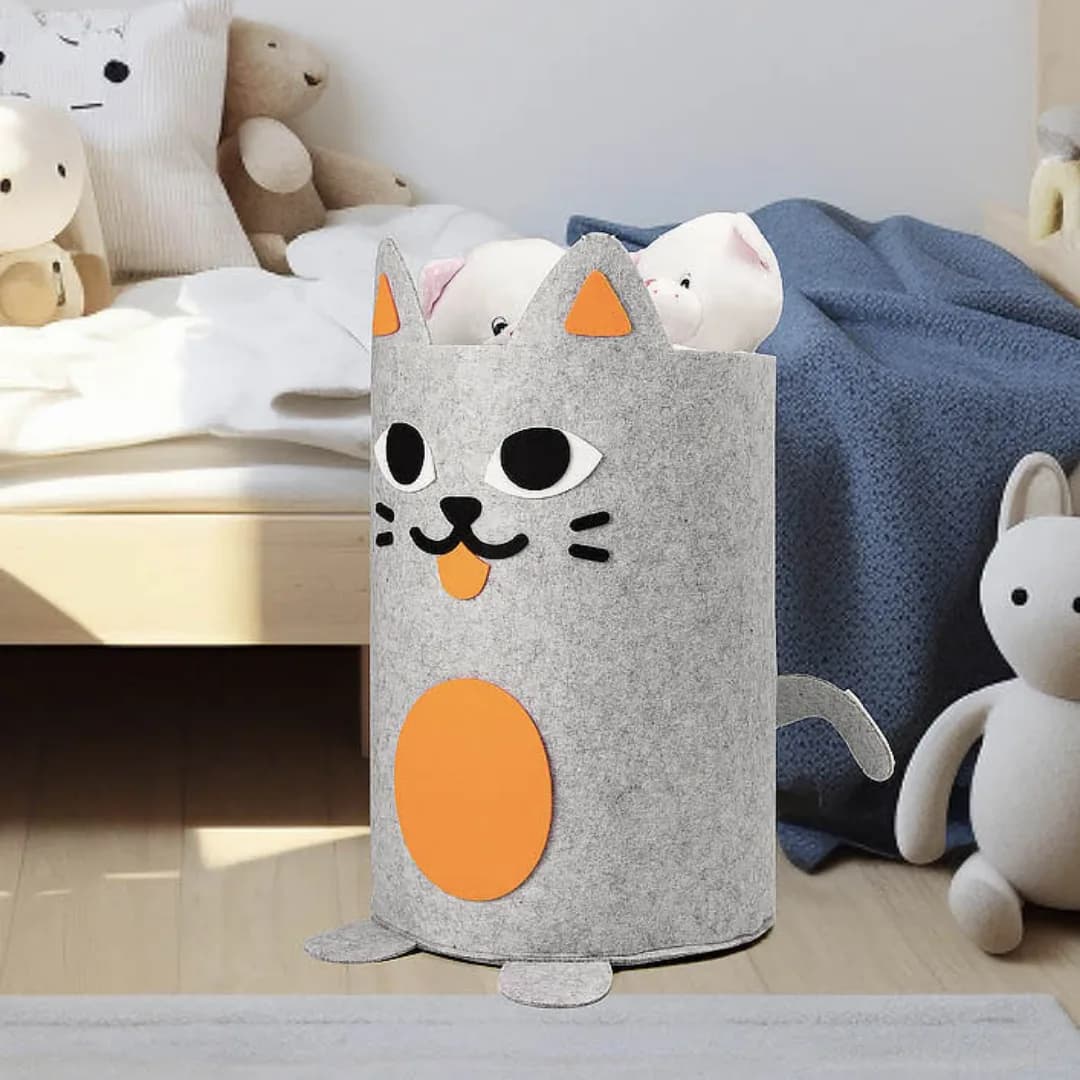 OMY felt storage basket, cat
