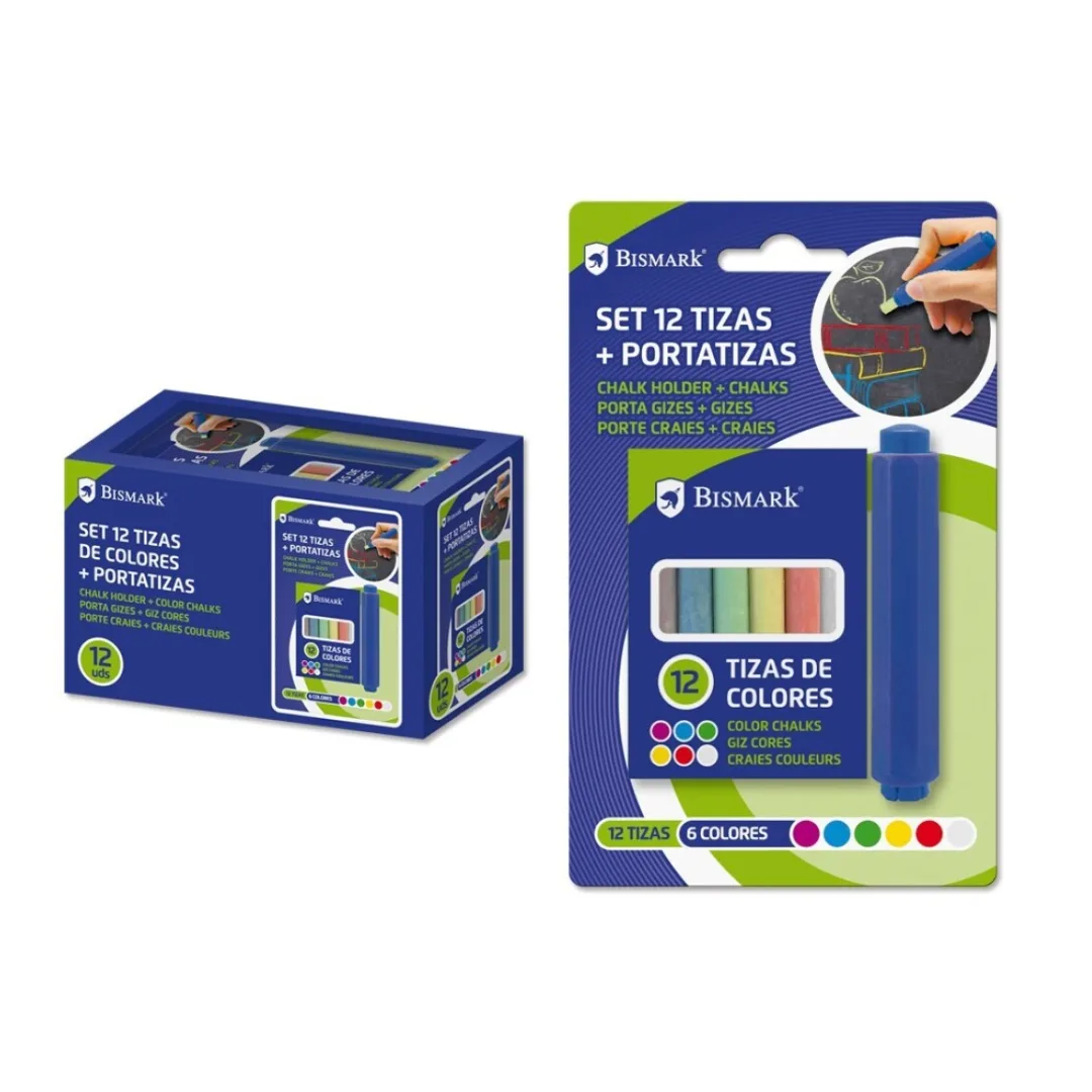 Bismark chalk sticks, set of 12 with chalk holder