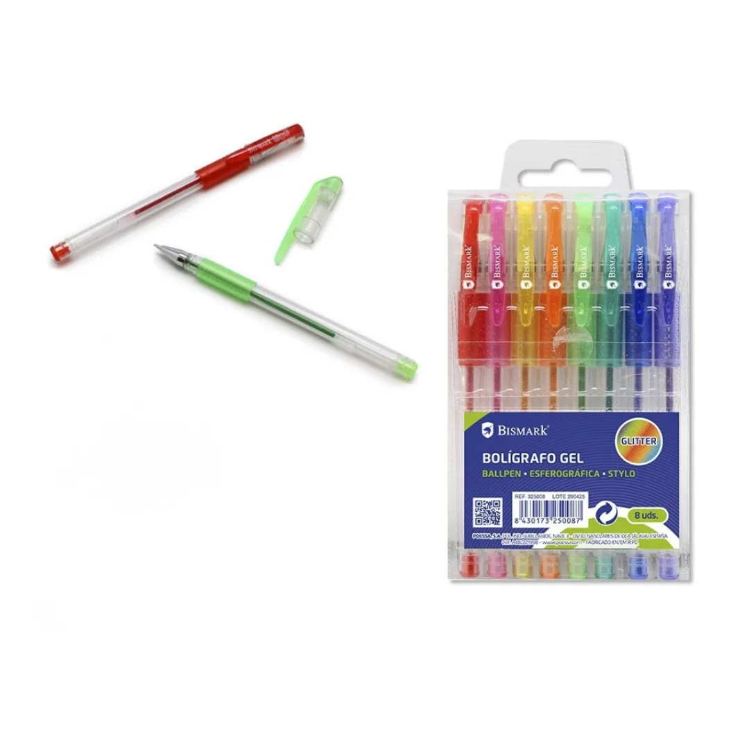 Glitter gel pens, set of 8
