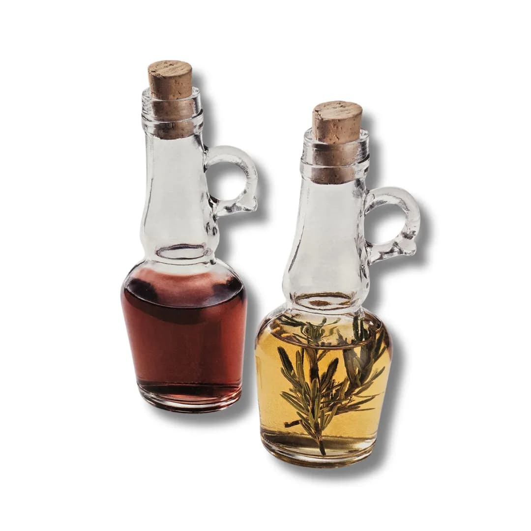 Oil and vinegar set with cork stoppers