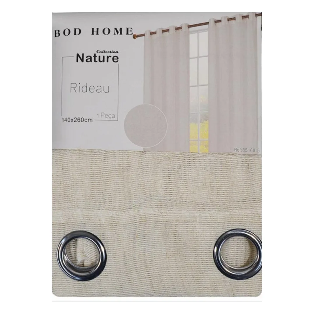 Norine eyelet curtain, beige, linen effect, 140 x 240 cm
