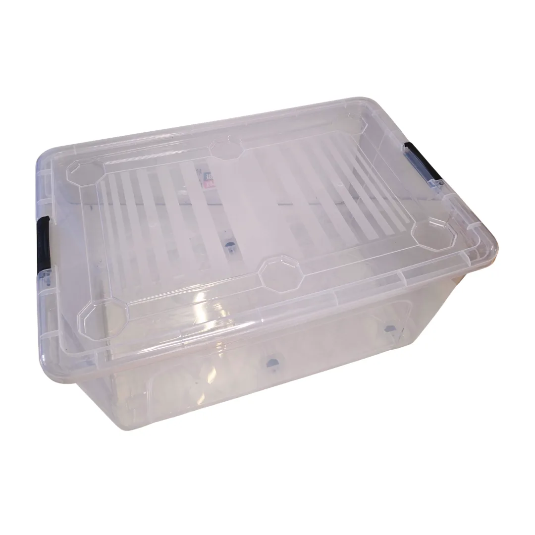 Storage box with lid and wheels, 80 L