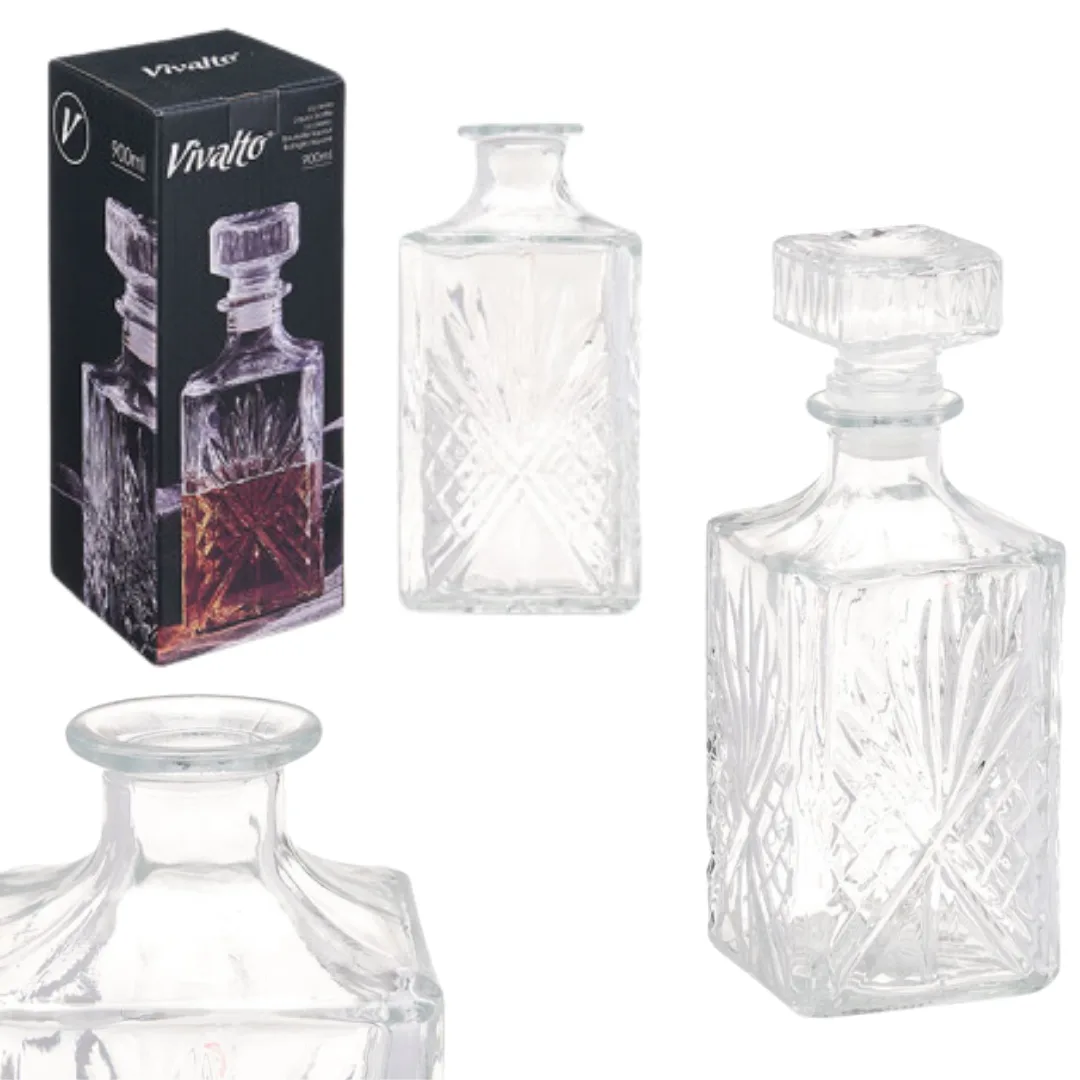 Diamond-cut decanter, 900 ml