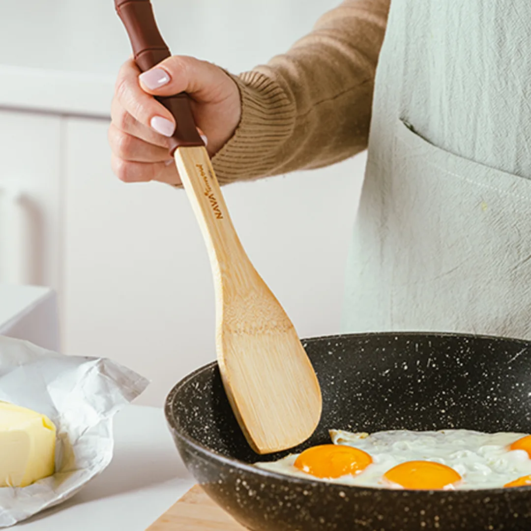Bamboo spatula with silicone handle, 30.5 cm