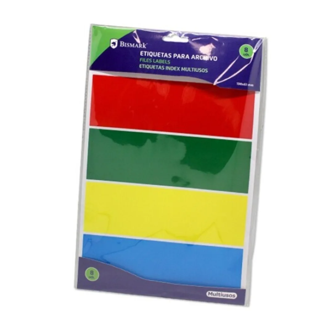 Filing labels, 19 x 6.1 cm, pack of 8