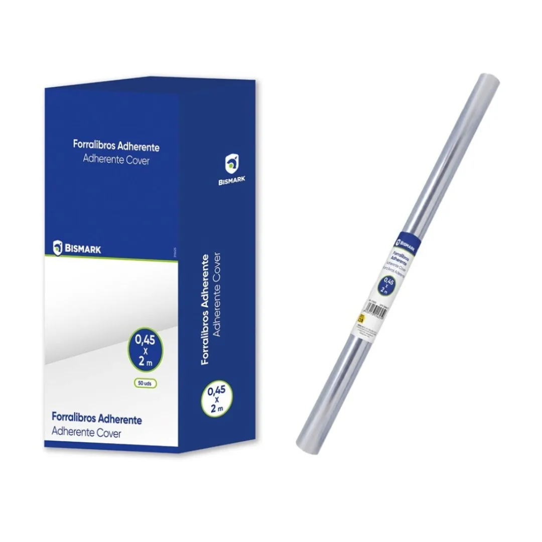 PVC cling book covering, 2 m x 45 cm