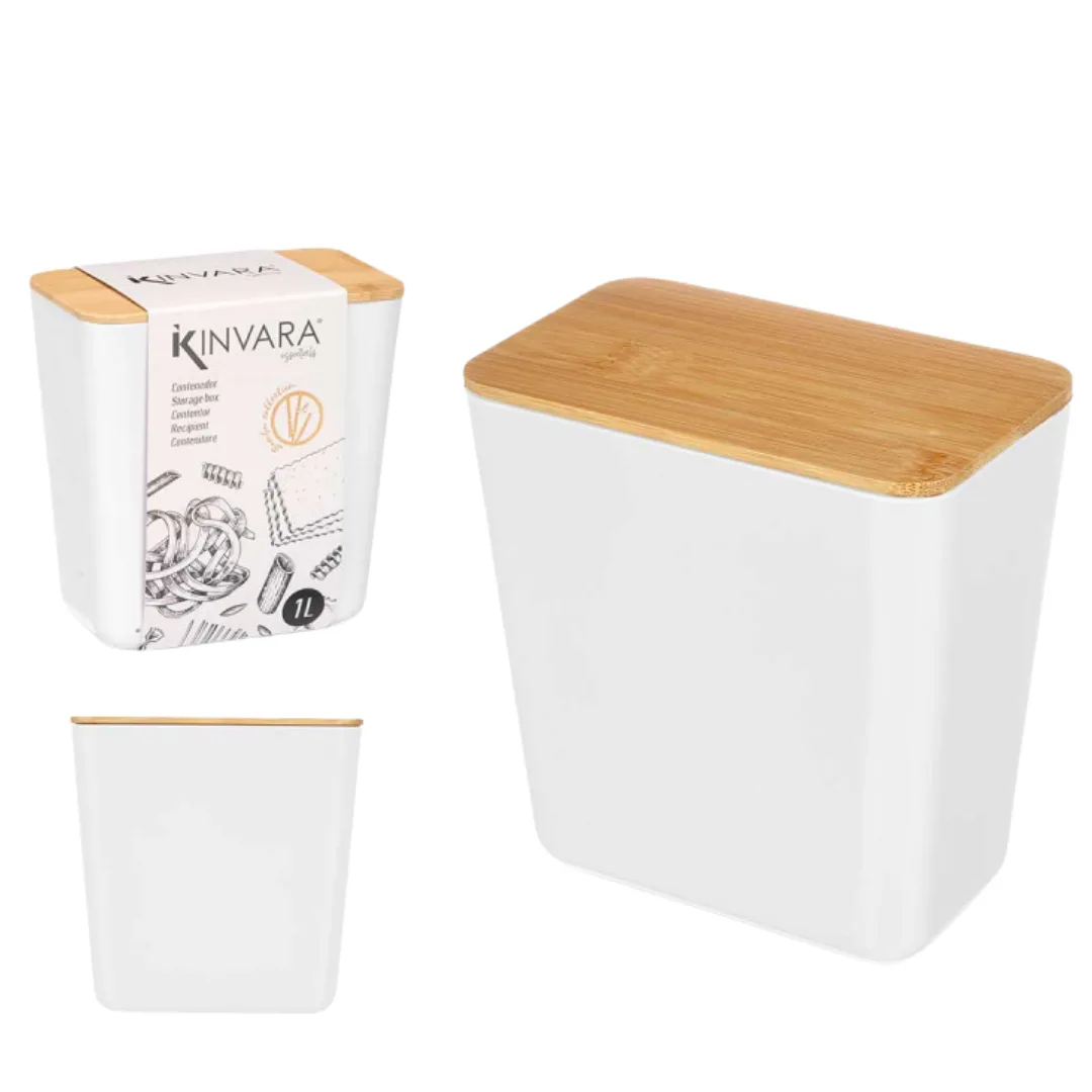 Low rectangular jar, white, 1 L