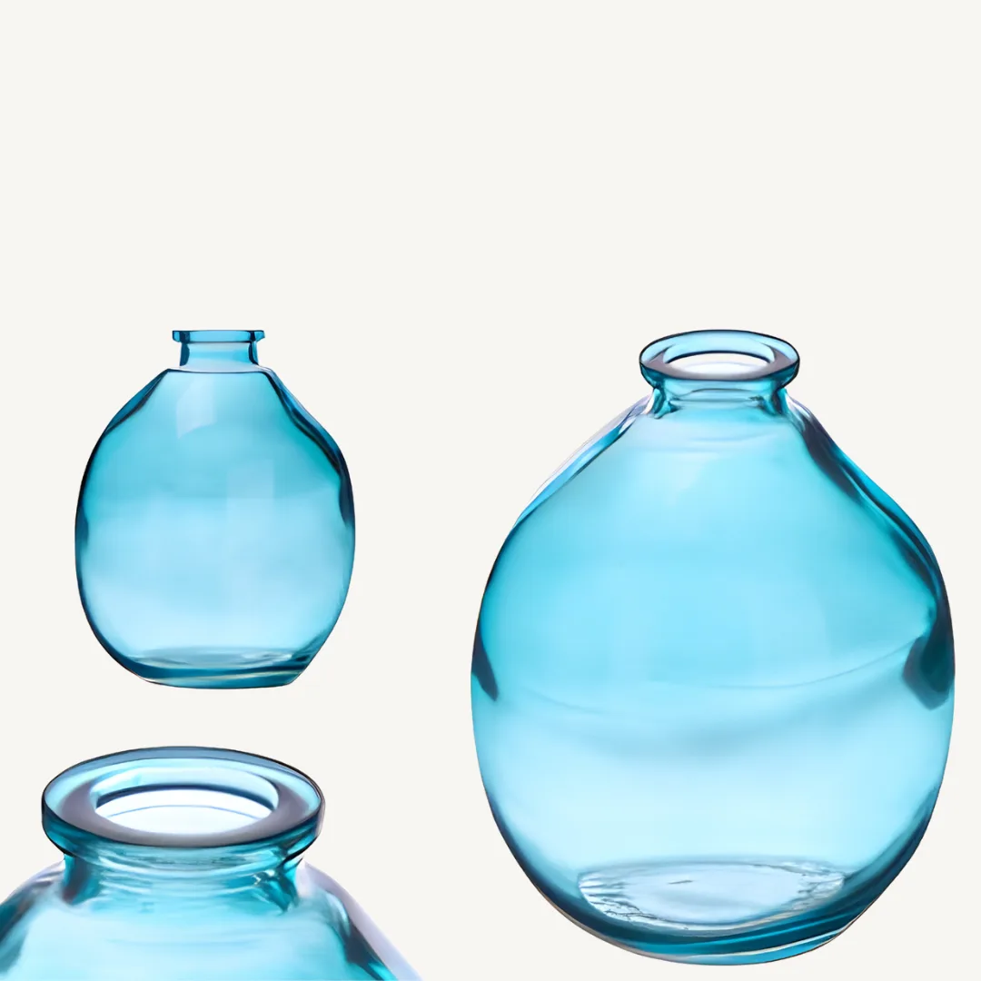 Irregular glass jar, blue