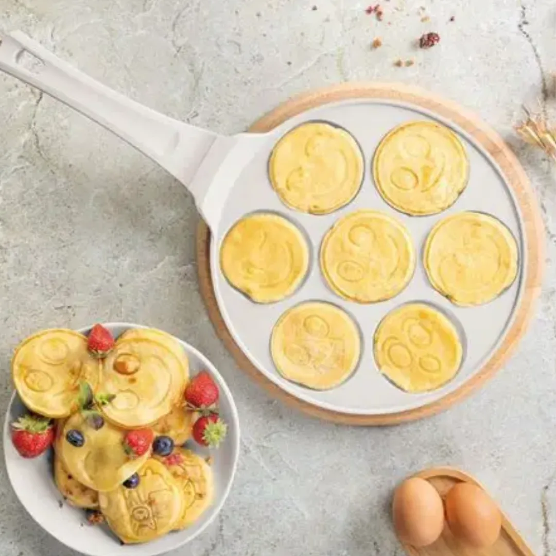 Emoji pancake pan, 7 moulds, 26 cm, Sahara collection