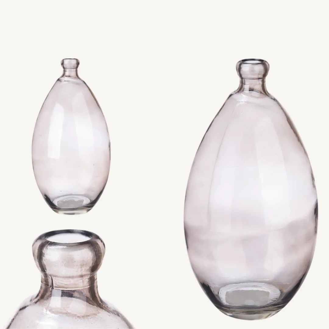 Irregular convex bottle, grey