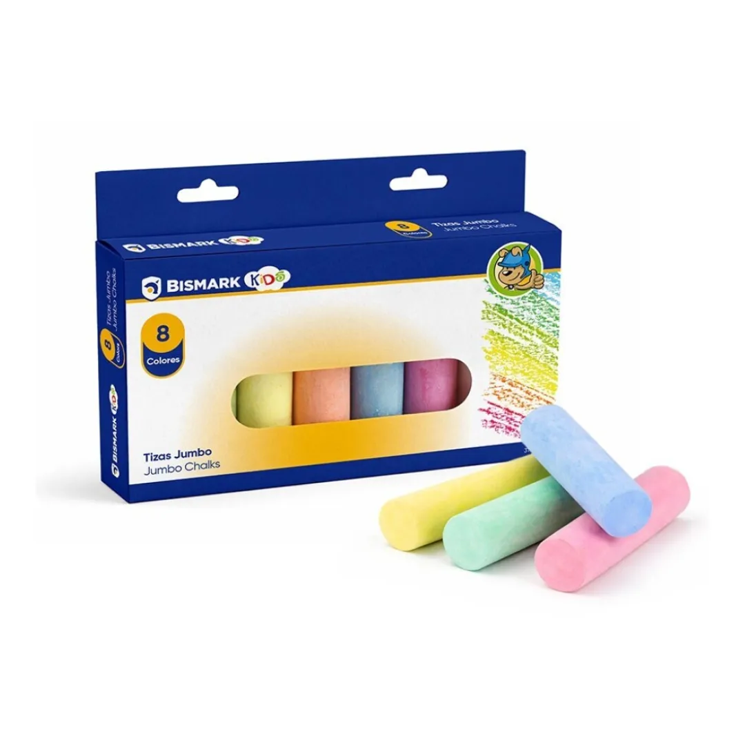 Bismark Kids jumbo coloured chalks, pack of 8