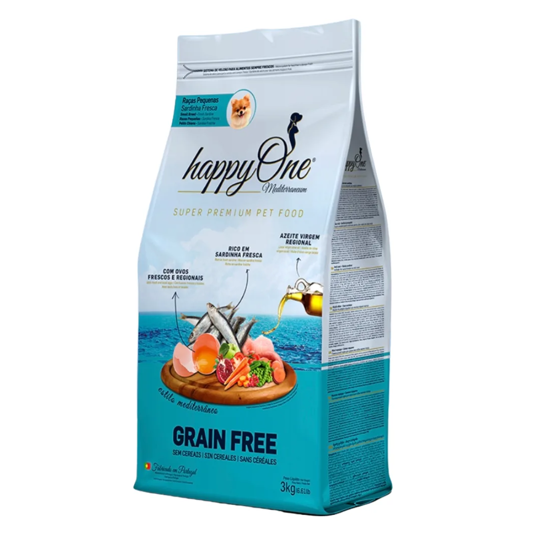 HappyOne Mediterraneum small breed dog food, sardine, 3 kg