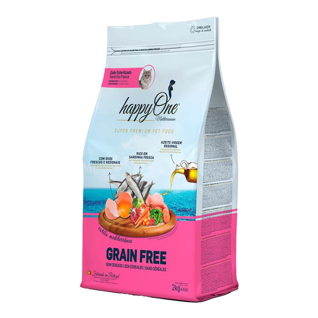 HappyOne Mediterraneum sterilised cat food, sardine, 2 kg