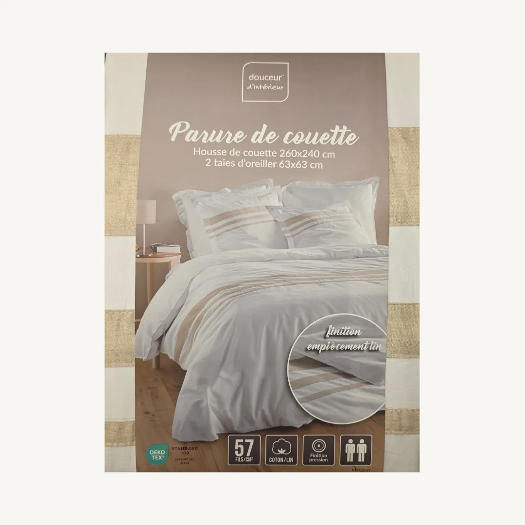 Margaux 3-piece bedding set, plain, 260 x 240 cm