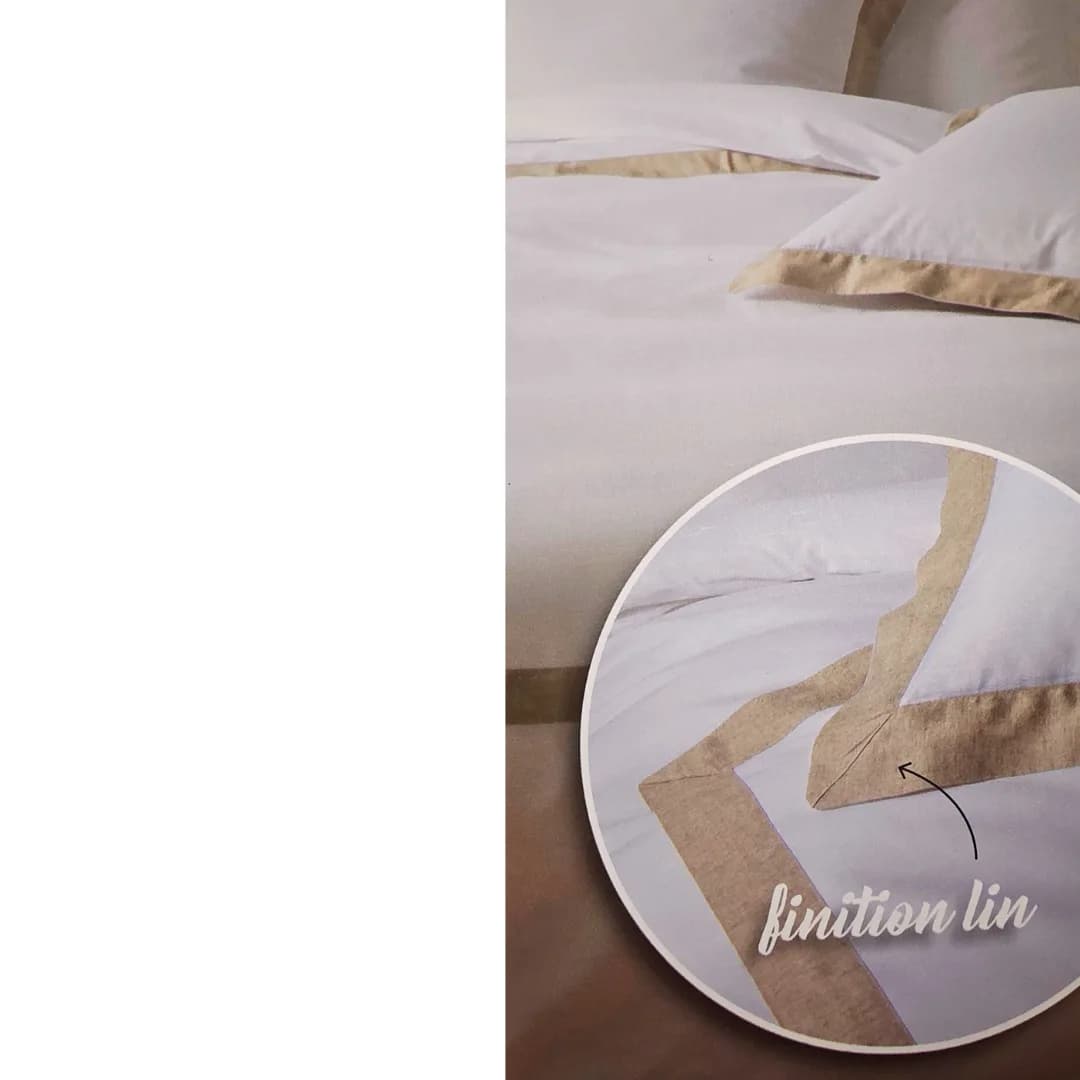 Laurine 3-piece bedding set, plain, 260 x 240 cm, for a 180 cm bed