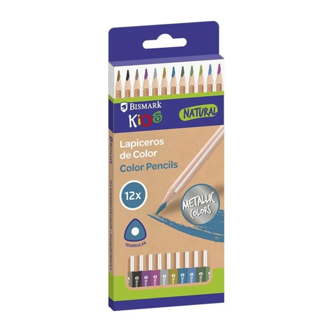 Bismark Kids natural metallic colouring pencils, pack of 12