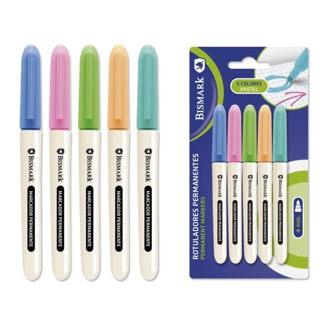 Bismark pastel permanent markers, 4 mm, 5 colours