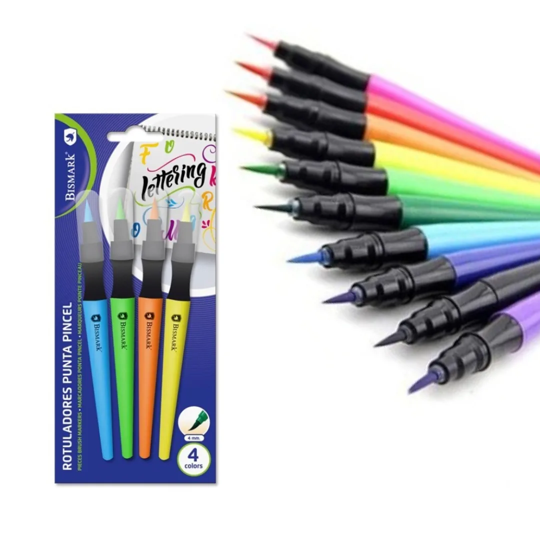 Bismark brush-tip lettering markers, pack of 4