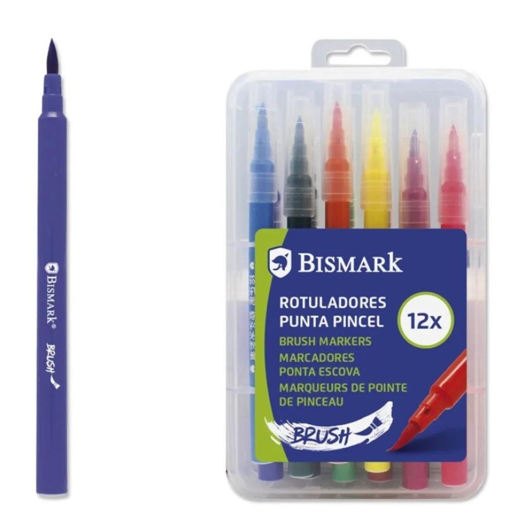 Bismark brush-tip markers, 12 colours