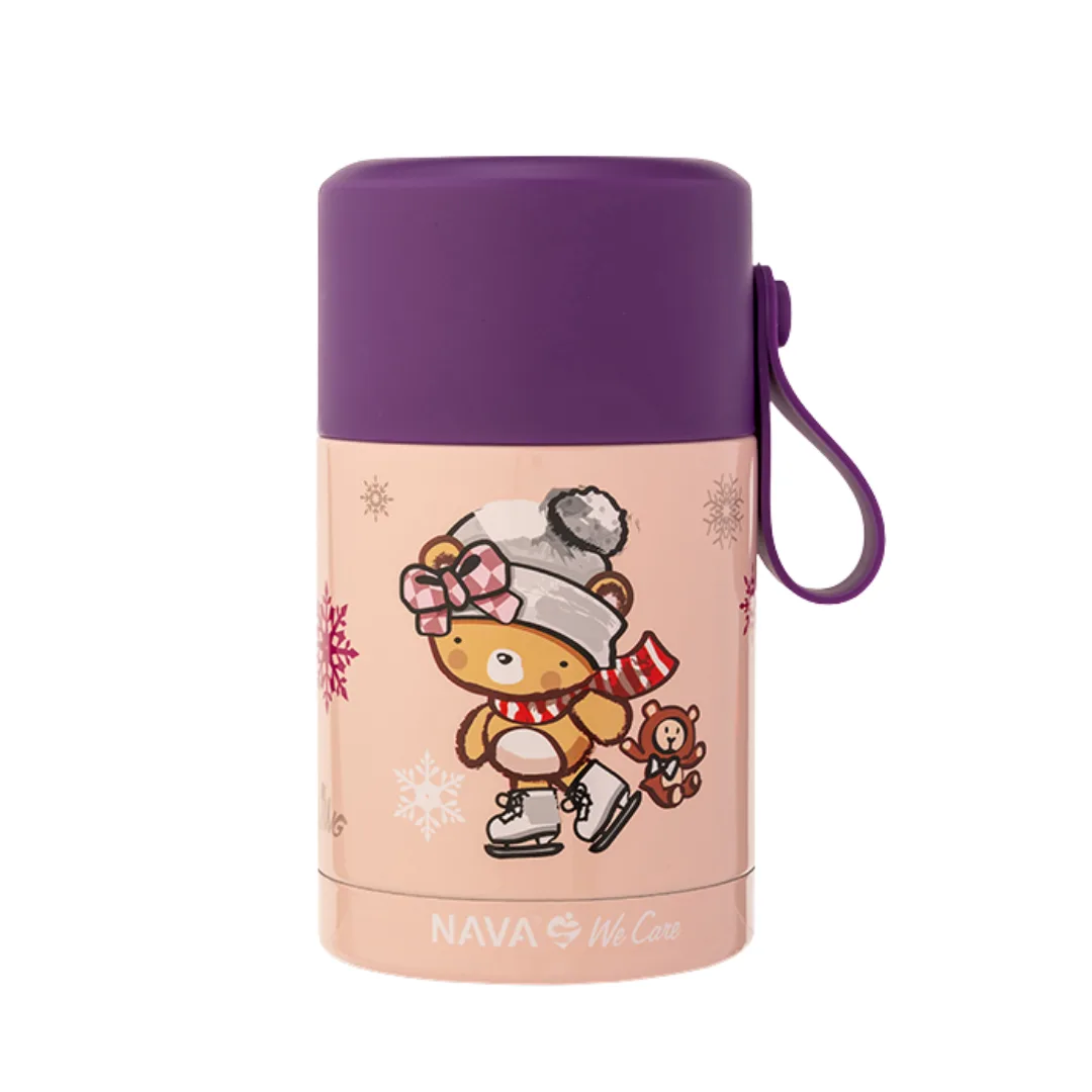 We Care round insulated stainless steel food pot, 350 ml