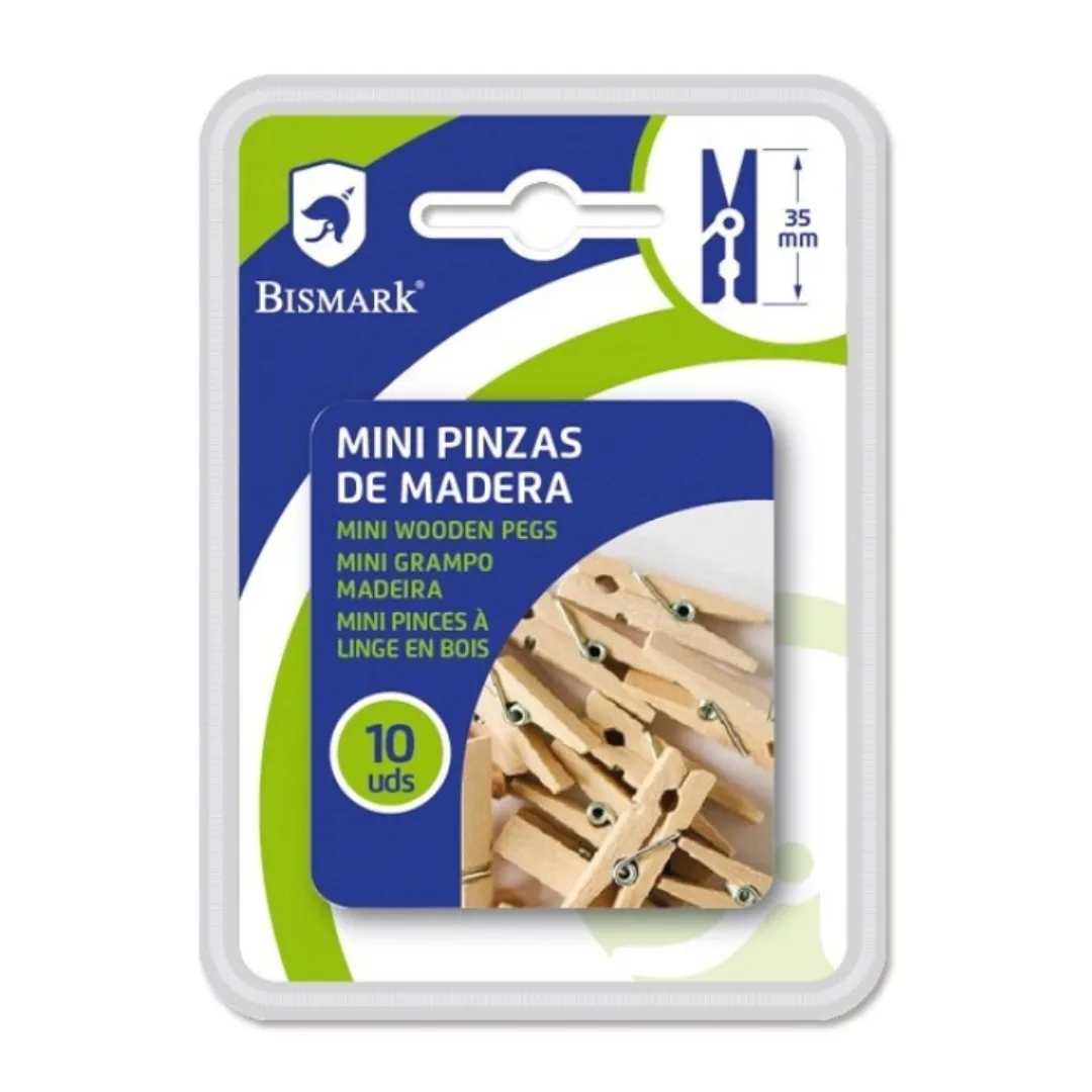 Bismark mini wooden pegs, 3.5 cm, pack of 10