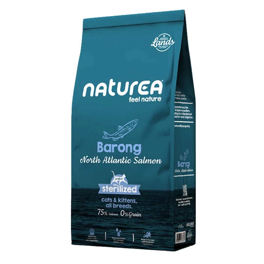 Naturea Barong sterilised cat food, North Atlantic salmon, 350 g