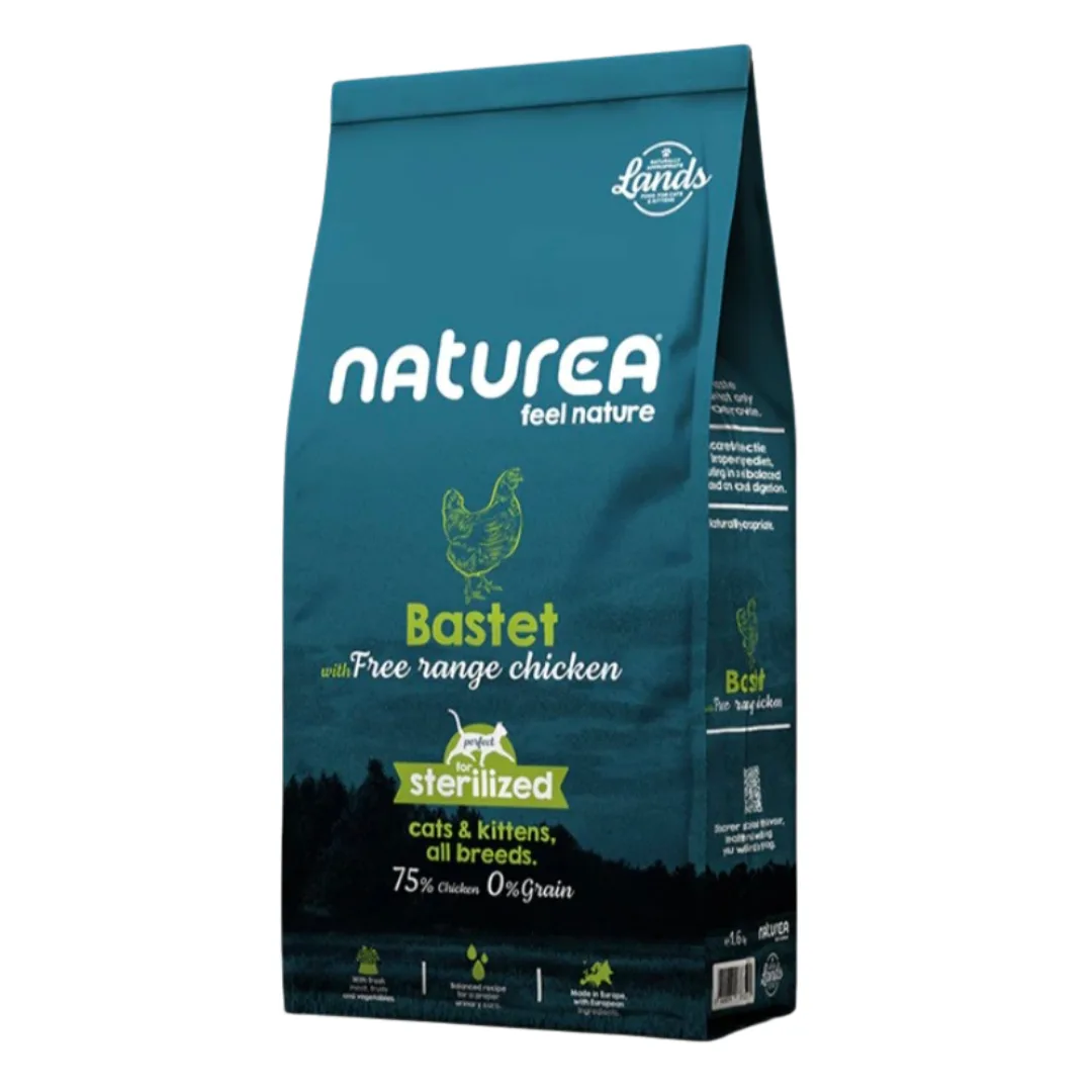Naturea Bastet sterilised cat food, free range chicken, 1.6 kg