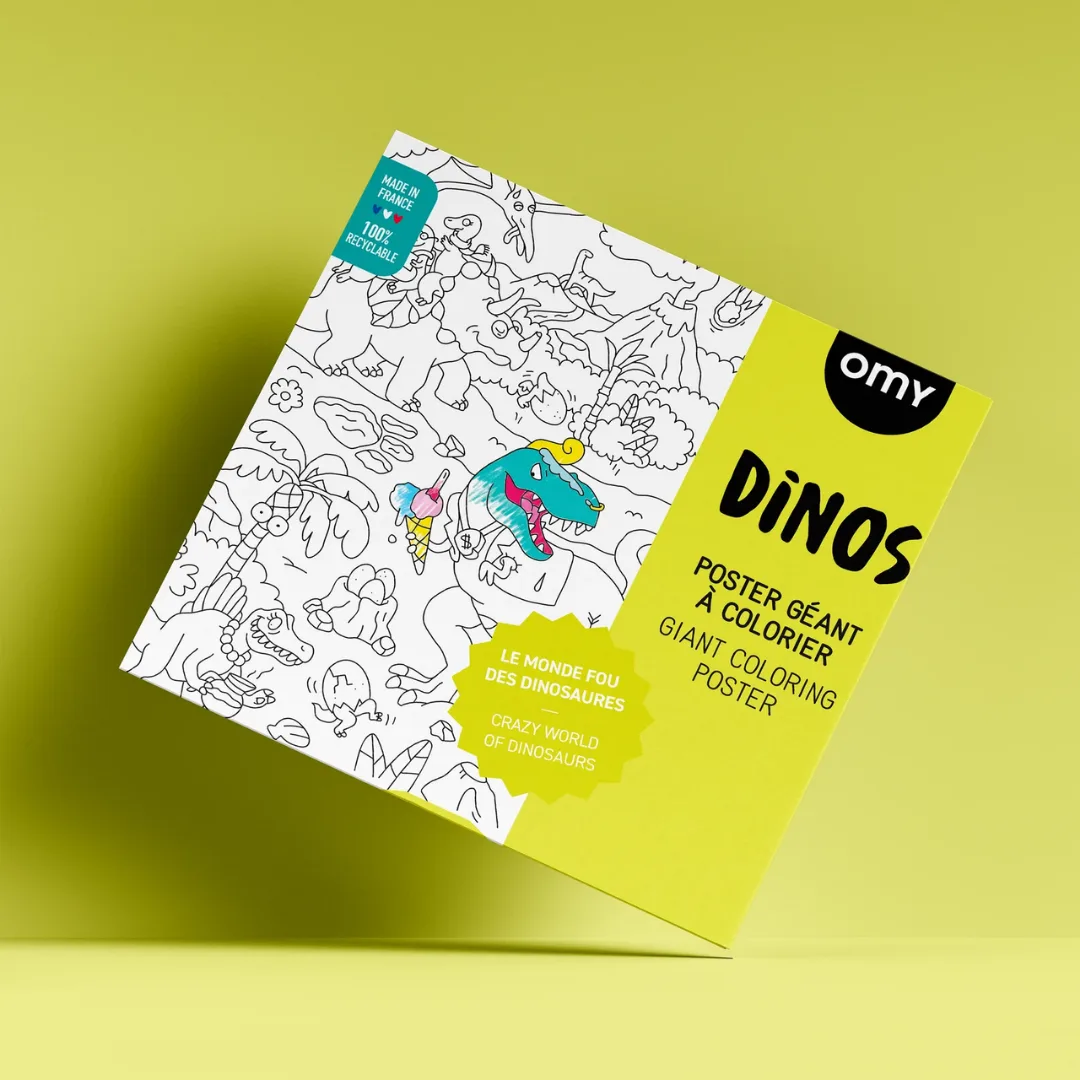 OMY giant colouring poster, dinosaurs
