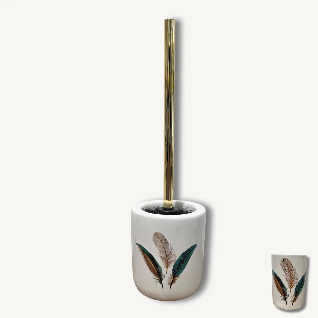 Plumiss ceramic toilet brush, metallic print, 10.6 x 40 cm