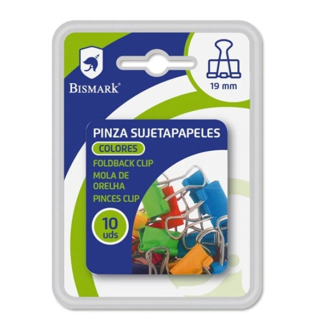 Bismark coloured binder clips, 19 mm, pack of 10